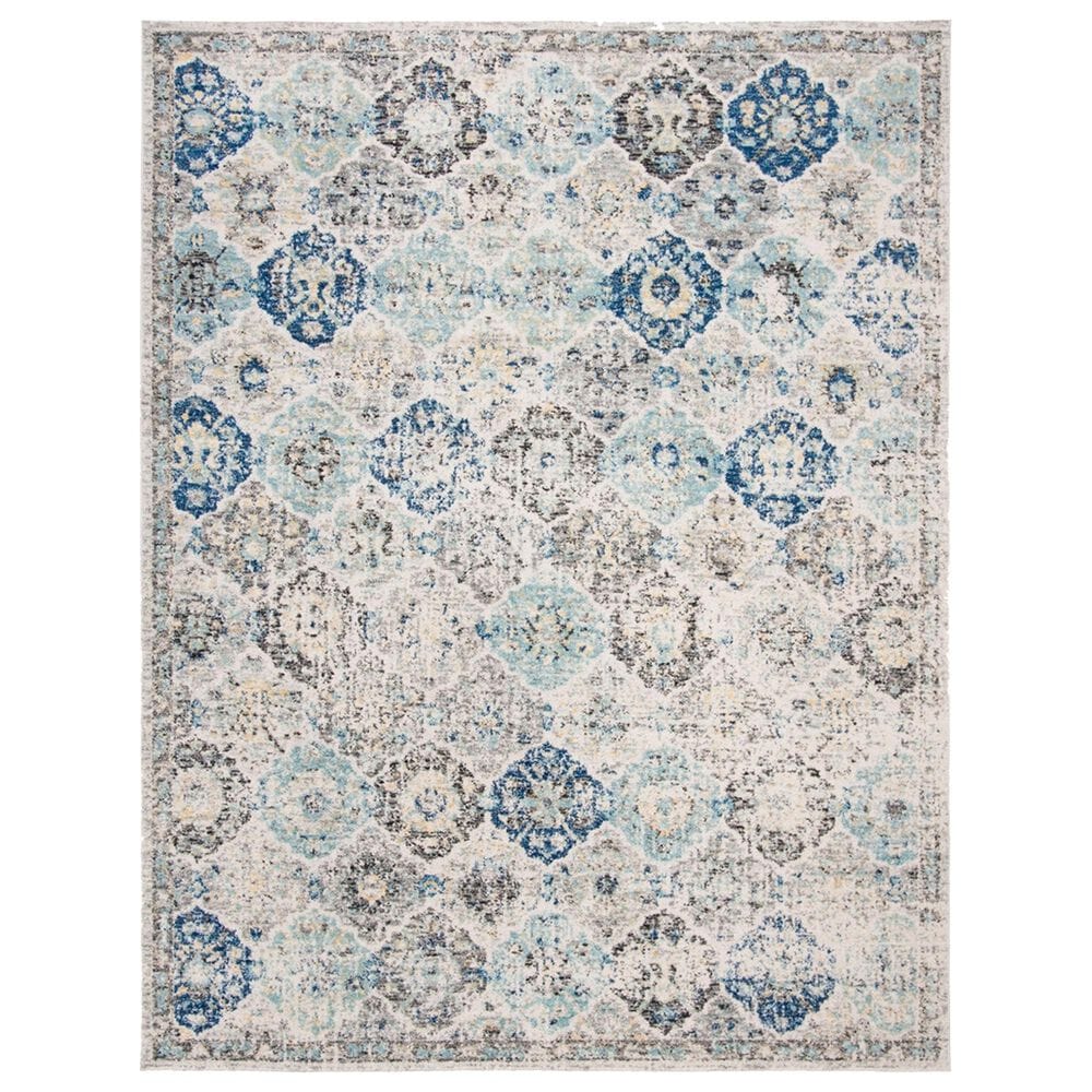 Safavieh Madison MAD611A 10" x 14" Ivory and Aqua Area Rug, , large