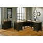 Wycliff Bay Hartford L-Desk in Black and Oak, , large
