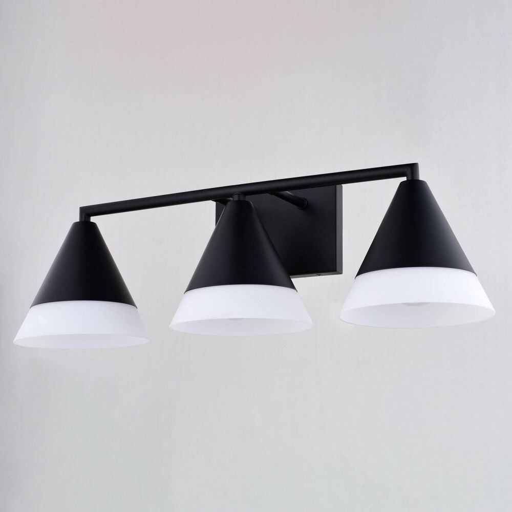 Vaxcel Winthrop 3-Light Bathroom Vanity in Matte Black, , large