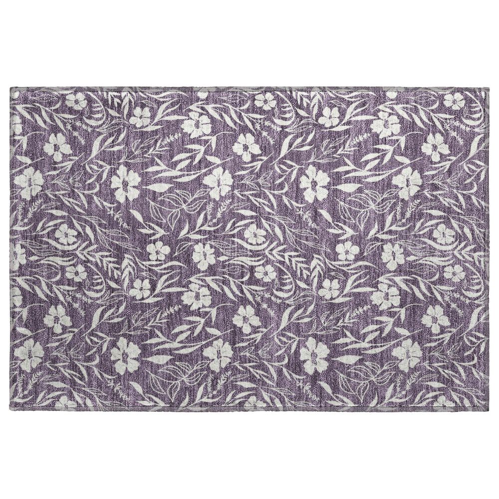 Dalyn Rug Company Soft Essentials Floral Purple 2"6" x 3"10" Indoor/Outdoor Area Rug, , large
