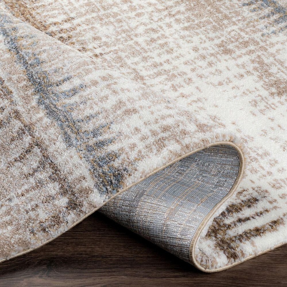 Surya Portofino Cream, Taupe, Tan, Light Slate, Medium Brown and Light Blue 5&#39;3&quot; x 7&#39; Area Rug, , large