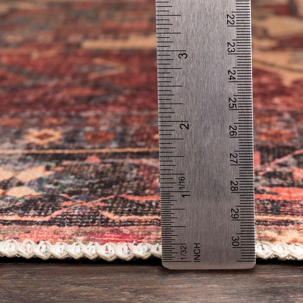 Surya Amelie AML-2308  2&#39;7&quot; x 7&#39;10&quot; Rust, Green, Butter, Denim, Purple, Rose and Clay Runner, , large
