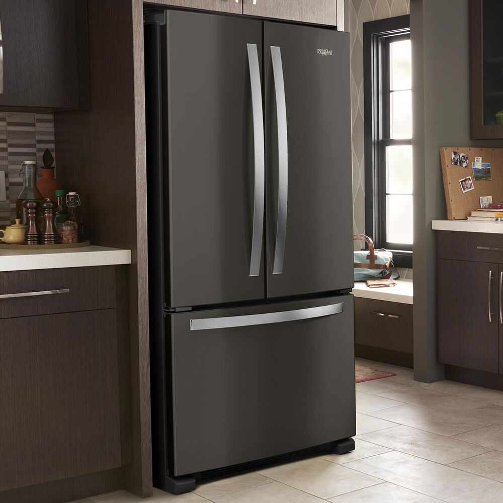 Whirlpool 22.1 Cu. Ft. Freestanding French Door Refrigerator in Black Stainless Steel, , large