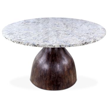 Home Trends & Design Soloman Pedestal Dining Table with Marble Top and Black Finish, , large