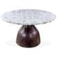 Home Trends & Design Soloman Pedestal Dining Table with Marble Top and Black Finish, , large