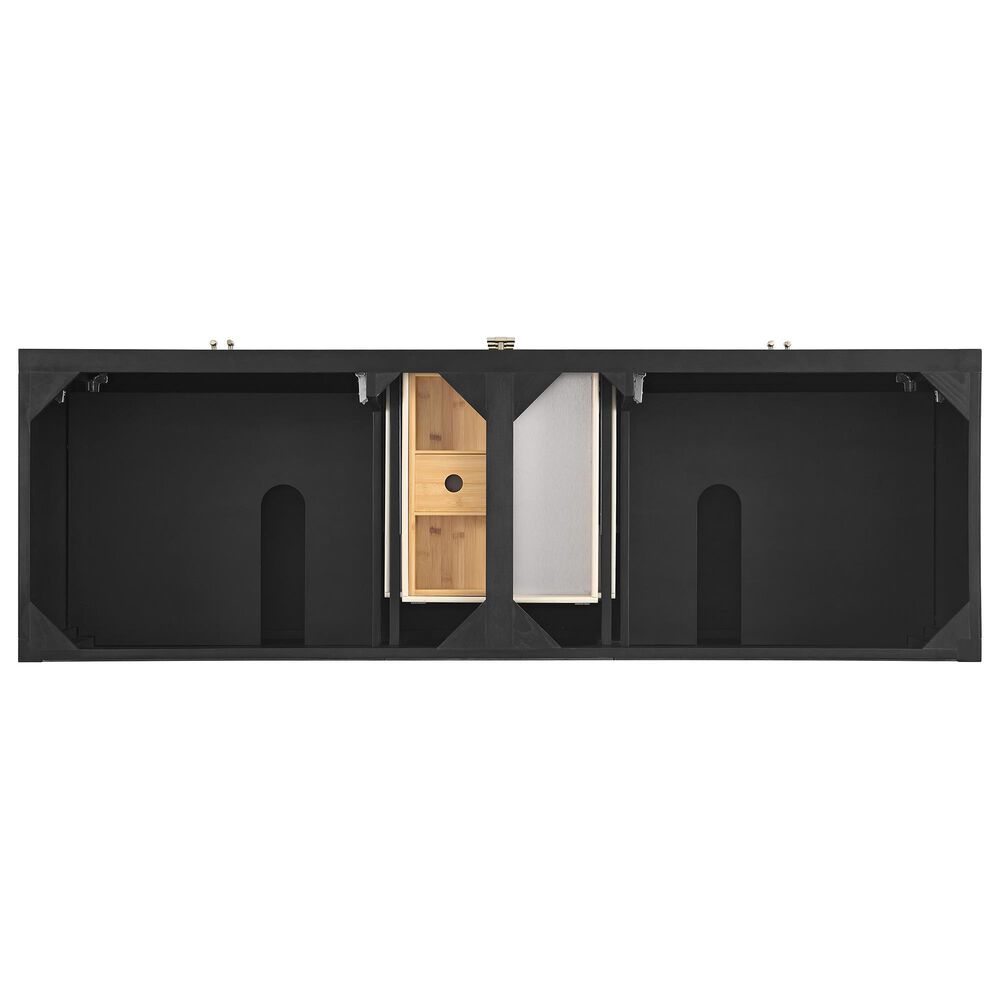 James Martin Vanities Myrrin 72&quot; Double Vanity in Carbon Oak with 3 cm Carrara White Marble Top, , large