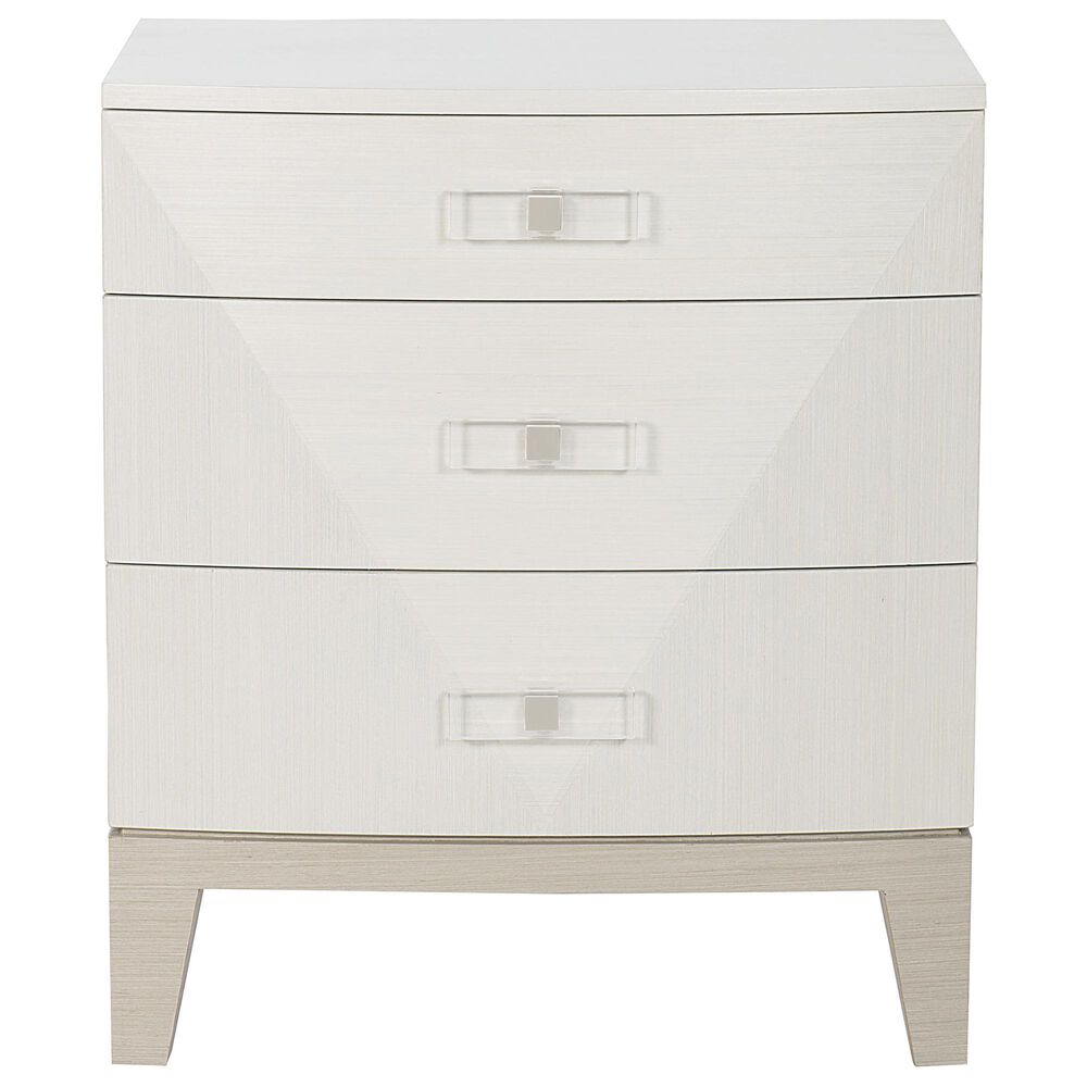 Bernhardt Axiom 3 Drawer Nightstand in Linear White and Linear Gray, , large