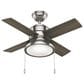 Hunter Loki 36" Ceiling Fan with LED Lights in Brushed Nickel, , large