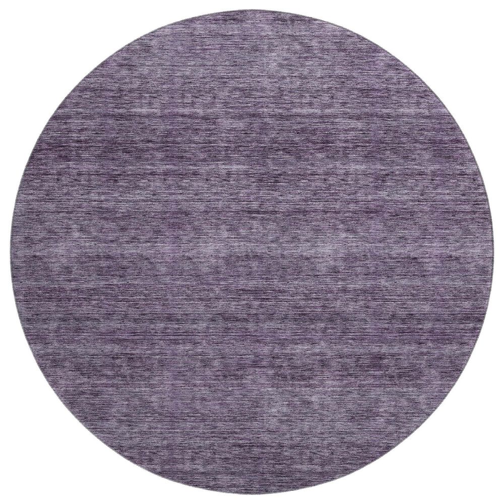 Dalyn Rug Company Soft Essentials Solid Plum 8" Round Indoor/Outdoor Area Rug, , large