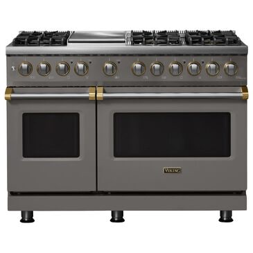 Viking Range 48" Freestanding Sealed Dual Fuel Convection Range in Damascus Gray, , large