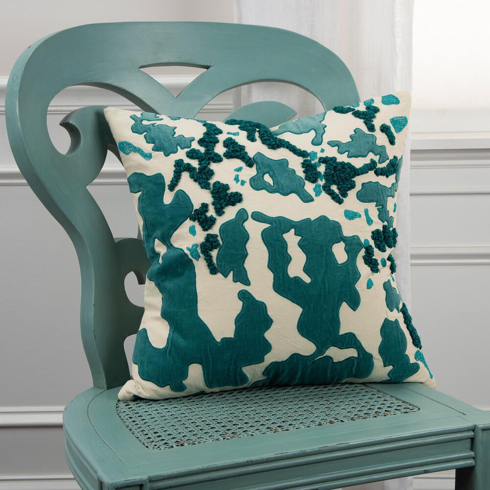 Rizzy Home 20" Poly Filled Pillow in Teal, , large