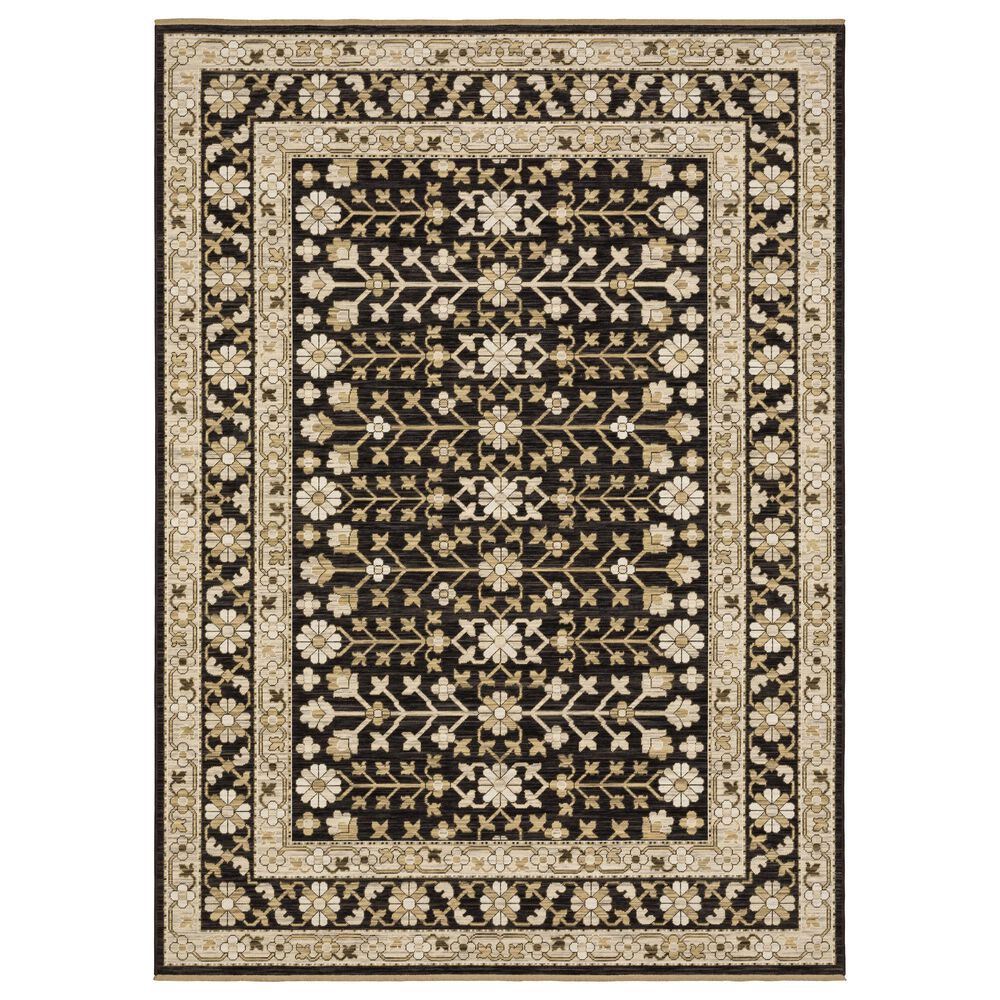 Oriental Weavers Acacia Black and Beige 3"3" x 5" Area Rug, , large