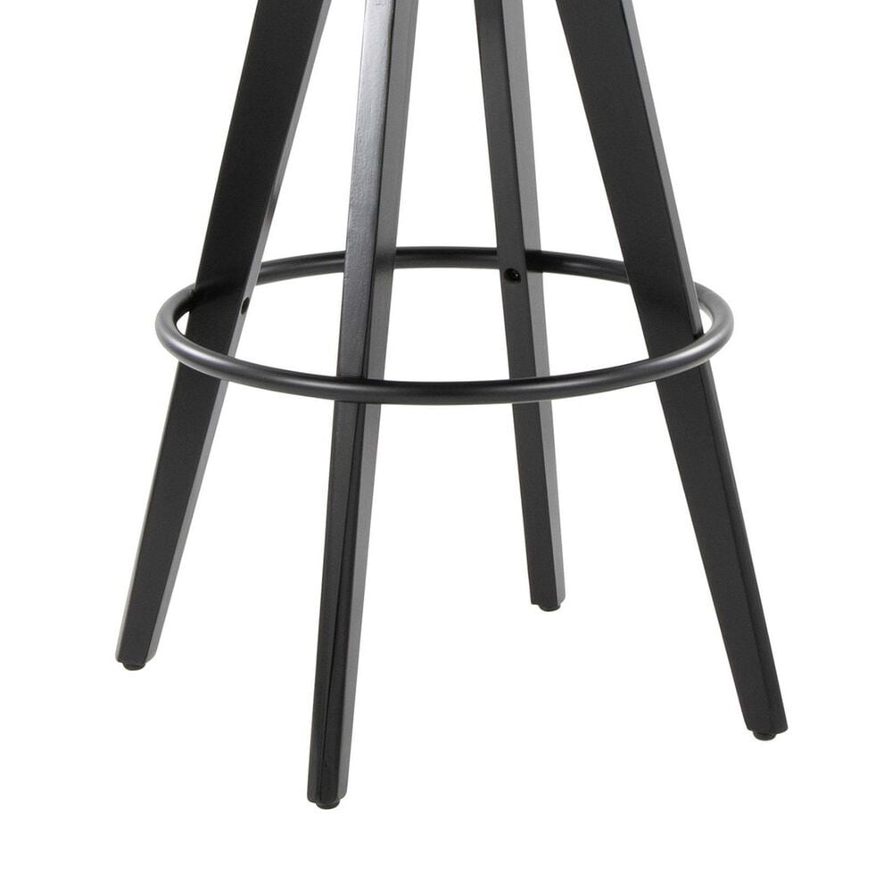 LumiSource Cosmo 30" Swivel Barstool with Cream Upholstery in Black (Set of 2), , large