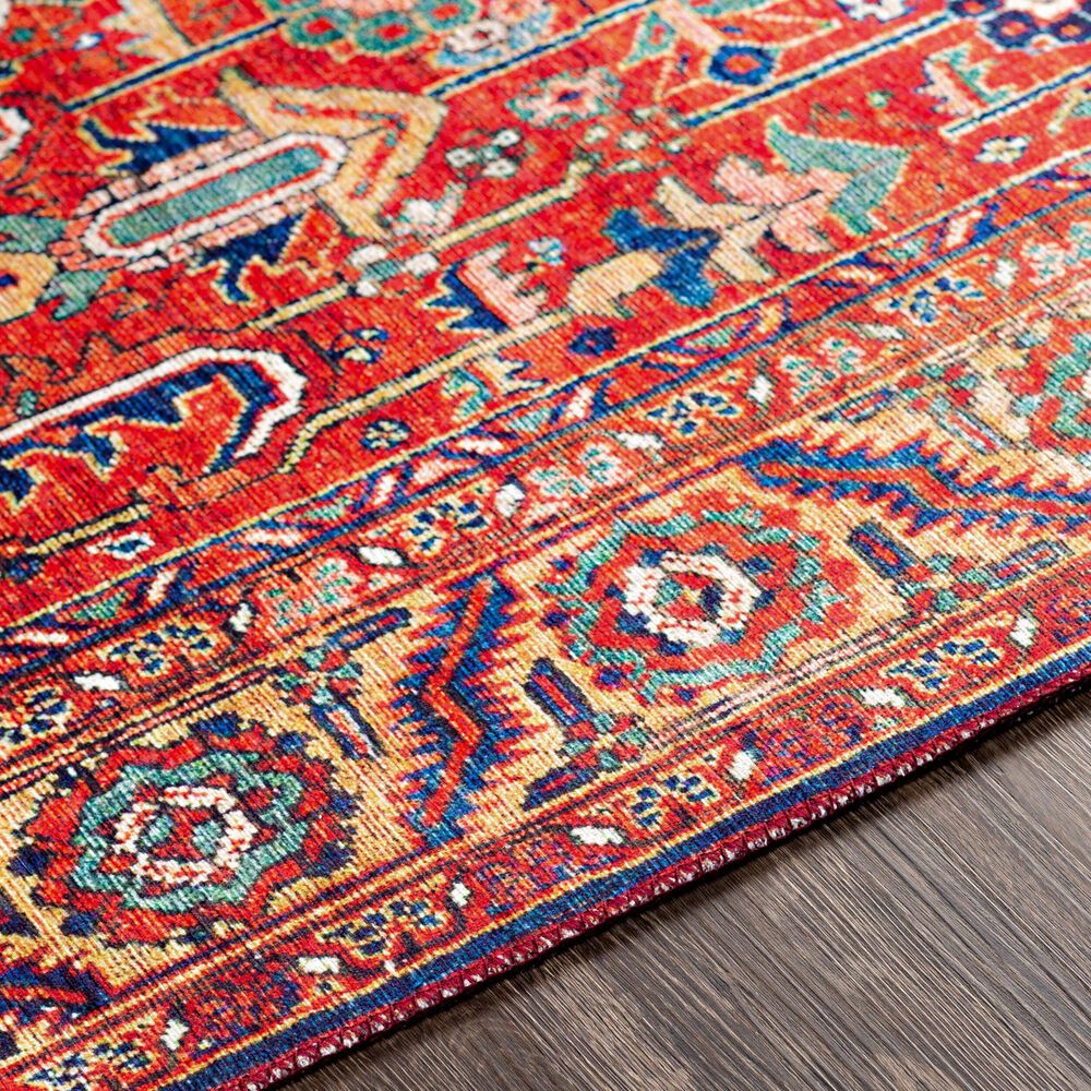 Surya Iris Burnt Orange, Dark Blue, Yellow, Light Pink, Oatmeal and Olive 2&#39;2&quot; x 3&#39;9&quot; Area Rug, , large