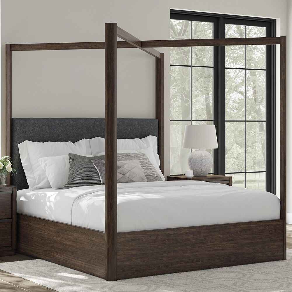 Ashley Dilenno King Canopy Bed in Dark Brown, , large