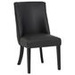 Linon Home Decor Adler Side Chair with Black Faux Leather Cushion in Black, , large