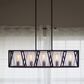 Vaxcel Oslo 5-Light Linear Chandelier in Black and Natural Brass, , large