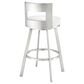 Blue River Flynn 26" Swivel Counter Stool with White Cushion in Brushed Stainless Steel, , large