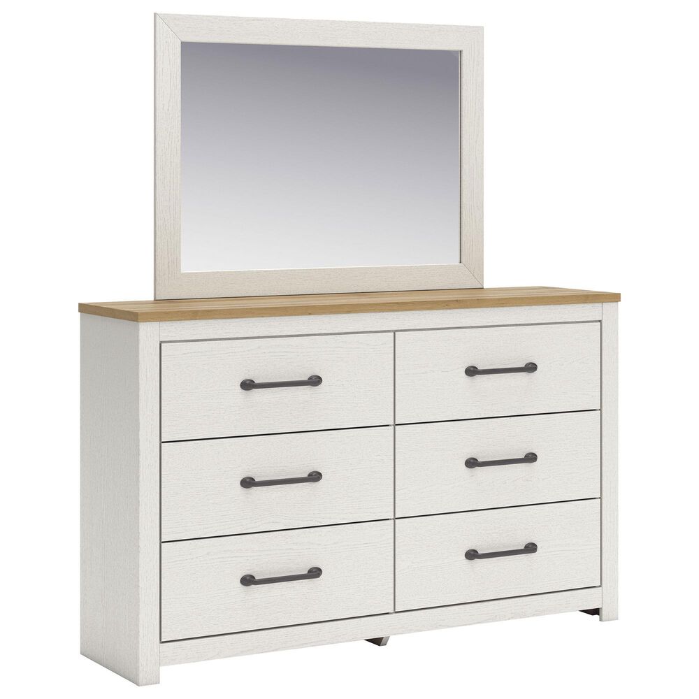 Ashley Linnocreek 4-Piece Twin Bedroom Set in White and Warm Brown, , large