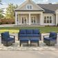 Sunwell Garden Patio Ottoman with Gray Frame in Navy (Set of 2), , large