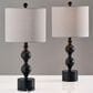 Adesso Julius Table Lamps with USB and AC in Black (Set of 2), , large