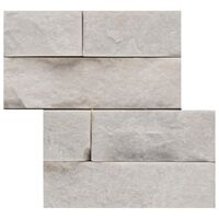Emser Stacked Slate White Quartzite Natural Stone Tile