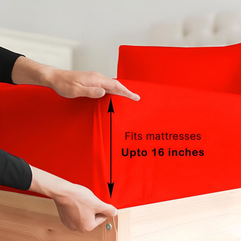 Trade Linker 3-Piece Twin/Twin XL Microfiber Sheet Set in Bright Red, , large