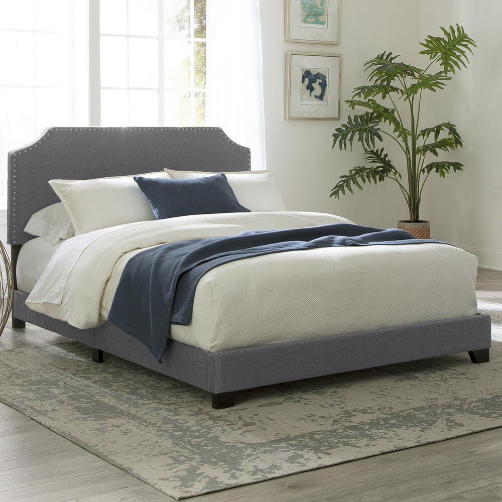 Accentric Approach Accentric Accents Benton King Upholstered Bed in Grey, , large