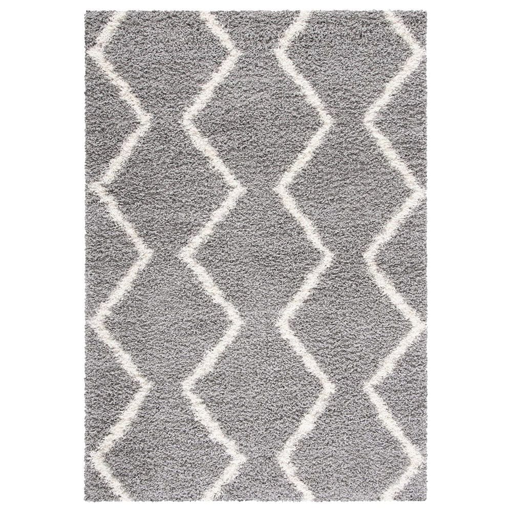 Safavieh Venus Shag Chevron 8" x 10" Grey and Ivory Area Rug, , large