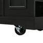 HOMLUX 54" Mobile Kitchen Island with Glass Door Storage in Walnut and Black, , large