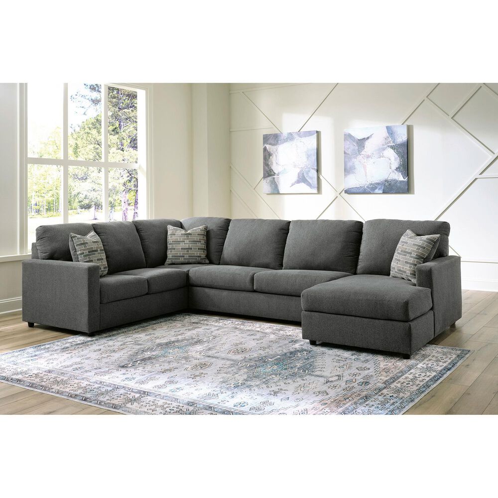 Signature Design by Ashley Edenfield 3-Piece Left Facing U-Shaped Sectional with Chaise in Charcoal, , large