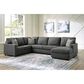 Signature Design by Ashley Edenfield 3-Piece Left Facing U-Shaped Sectional with Chaise in Charcoal, , large