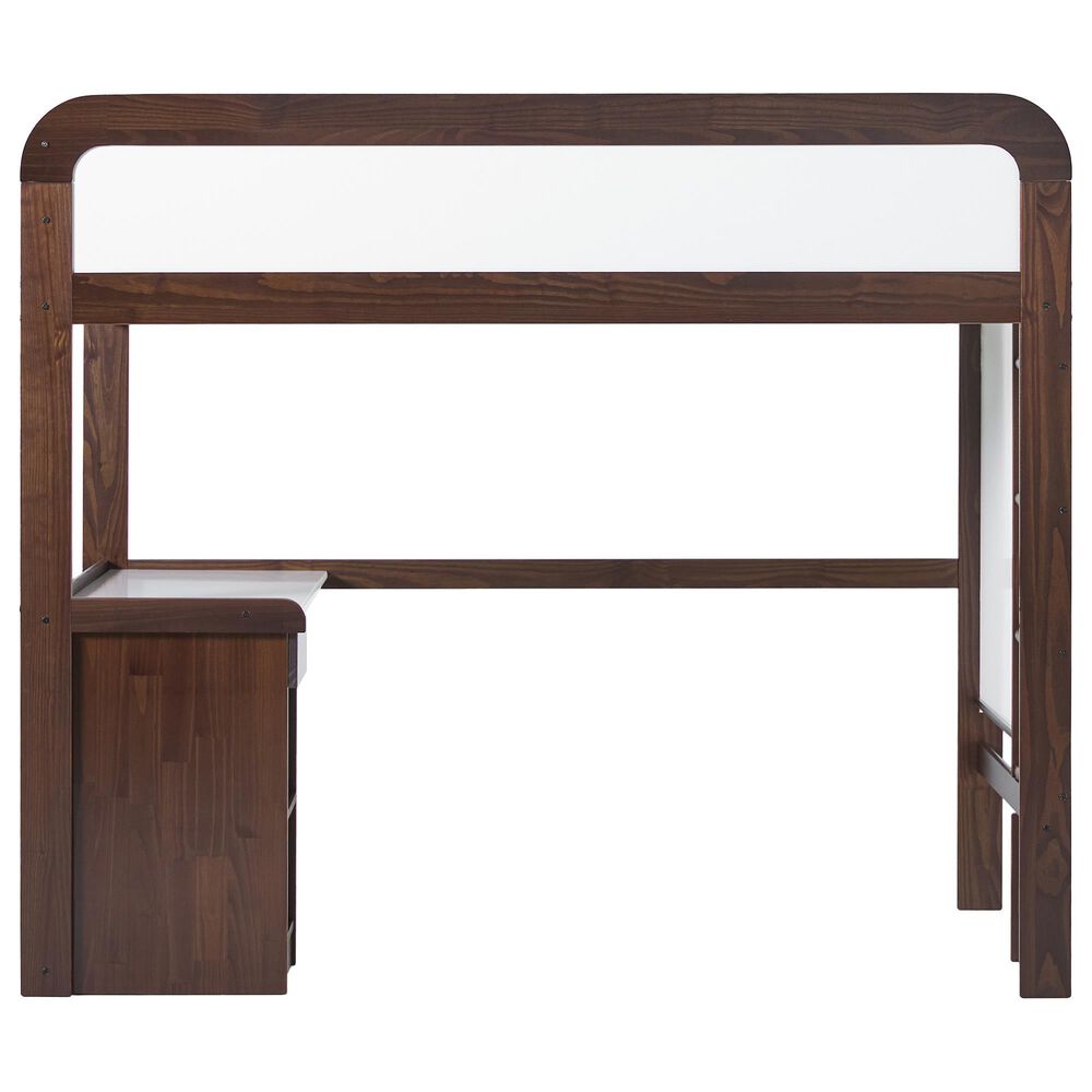 Walker Edison Adyn Twin Loft Bunk Bed with Desk in Walnut, , large