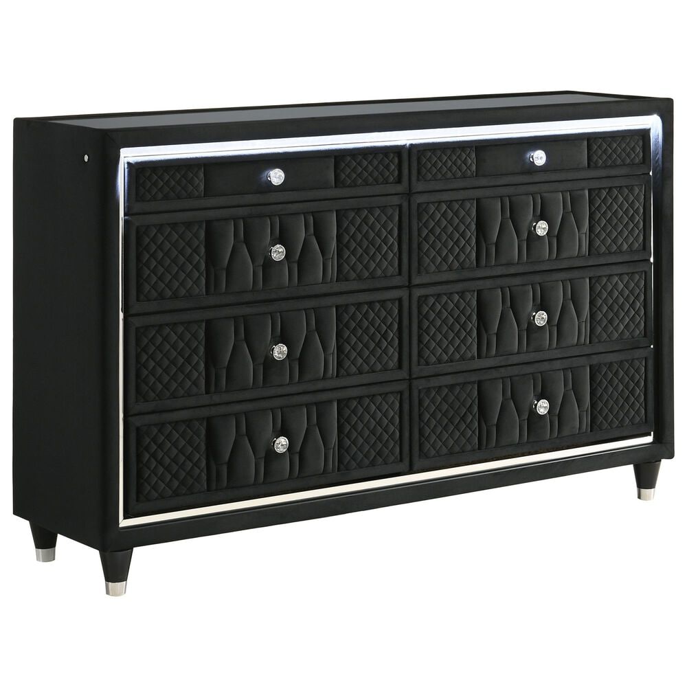 Pacific Landing Lorient 8-Drawer LED Dresser Only in Black, , large