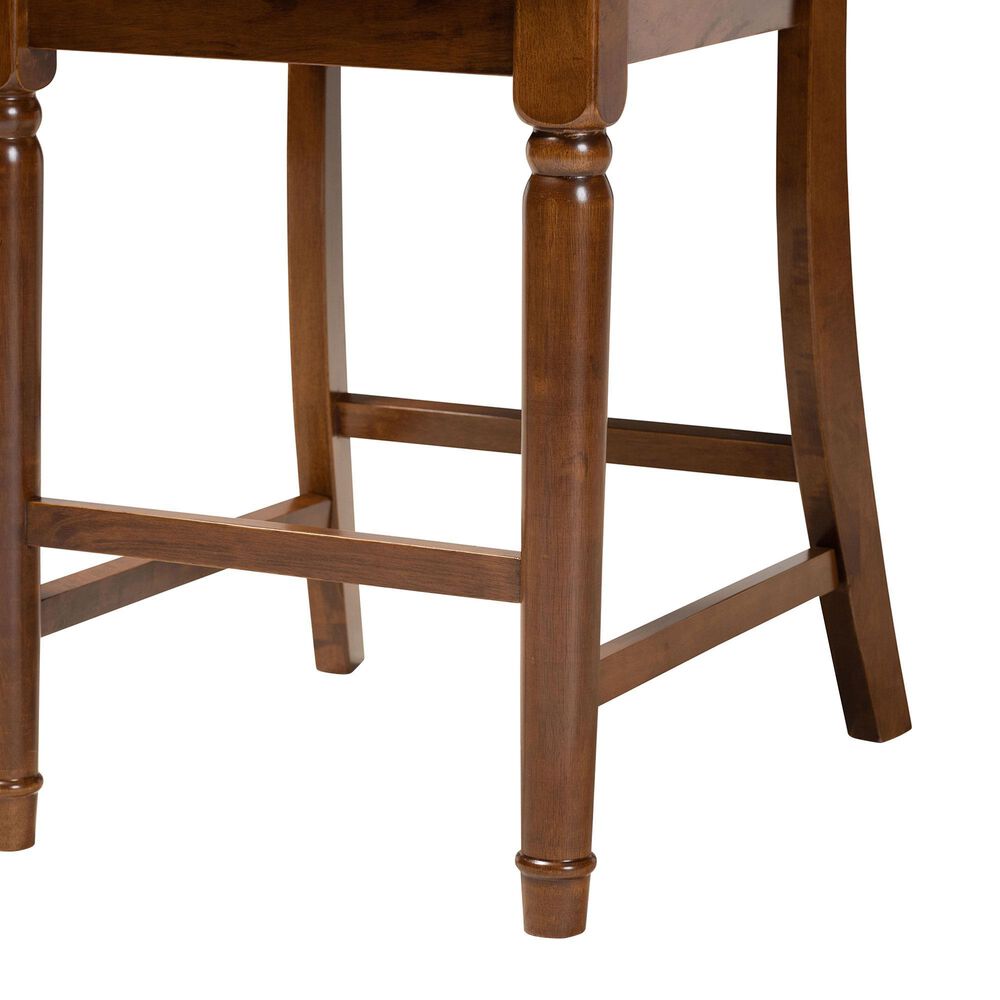 Baxton Studio Violet Counter Height Pub Chair in Walnut Brown (Set of 2), , large
