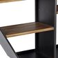 Maple and Jade 30" Hexagon Wall Shelf in Matte Black and Varnished Brown, , large