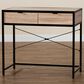 Baxton Studio Grayer 2-Drawer Desk in Natural Brown and Black, , large