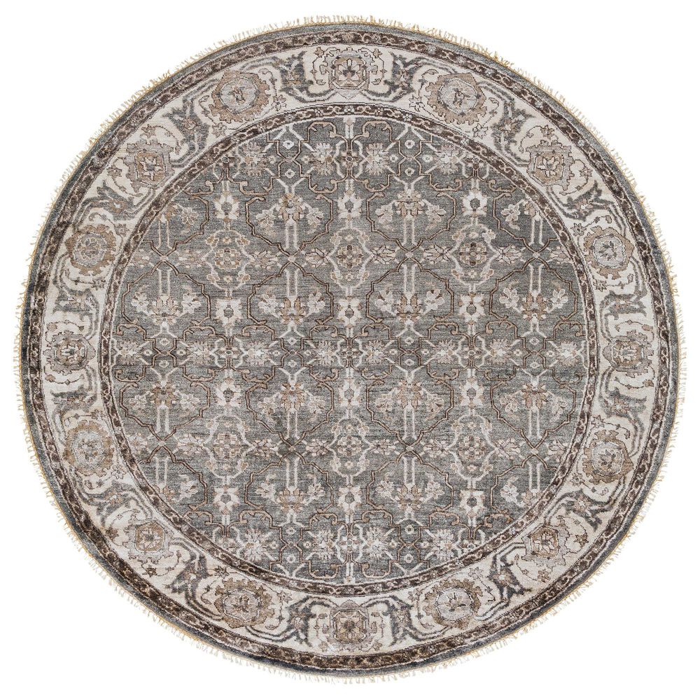 Surya Theodora 8" Round Gray, Slate and Dark Brown Area Rug, , large