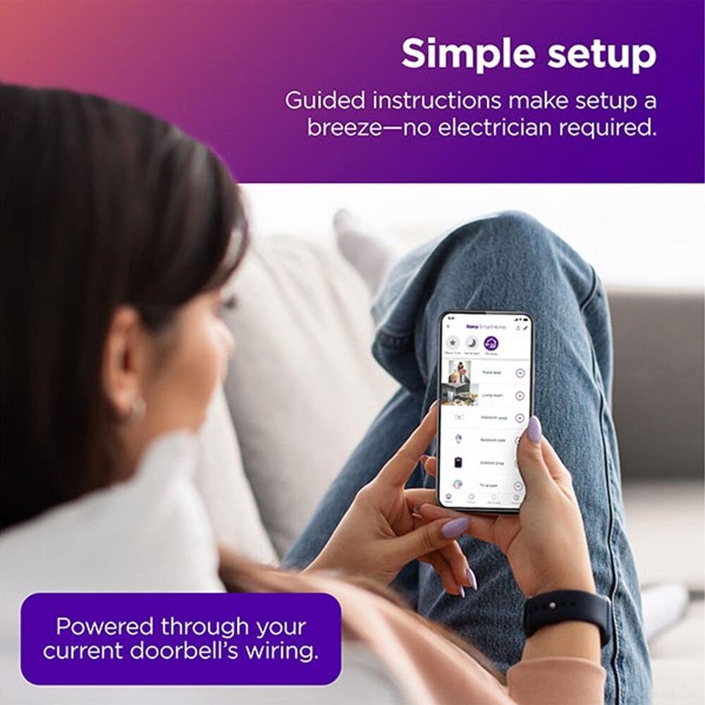 Roku Video Doorbell and Chime with 1080p HD Night Vision in White, , large