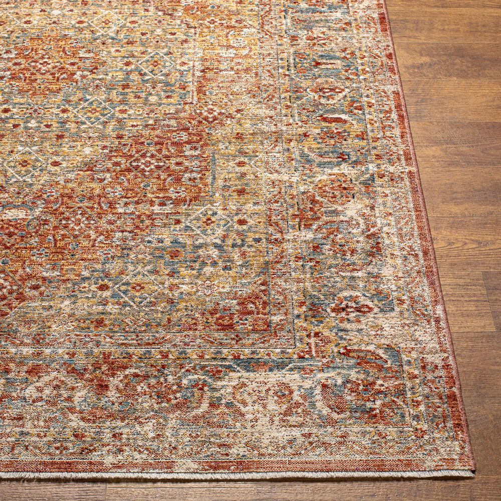 Surya Aspendos 2&#39; x 2&#39;11&quot; Black, Burgundy, Burnt Orange, Charcoal, Dark Blue, Denim, Dusty Pink, Light Beige and Light Gray Area Rug, , large