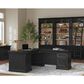 Wycliff Bay Willow Lane 4-Piece L-Shaped Desk with Bookcase and Ladder in Ebony Black, , large