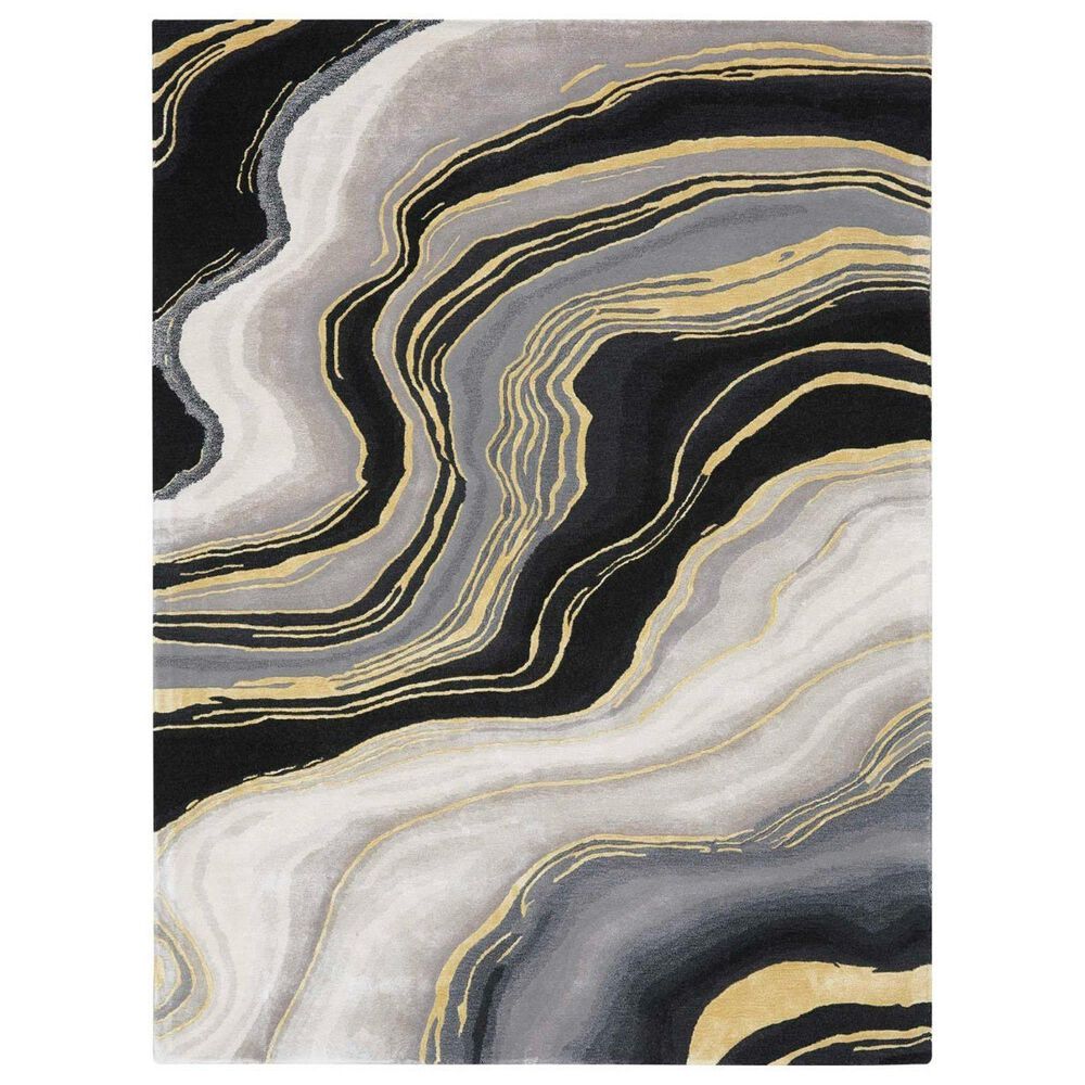 Nourison Prismatic Charcoal and Grey 5"6" x 7"5" Area Rug, , large