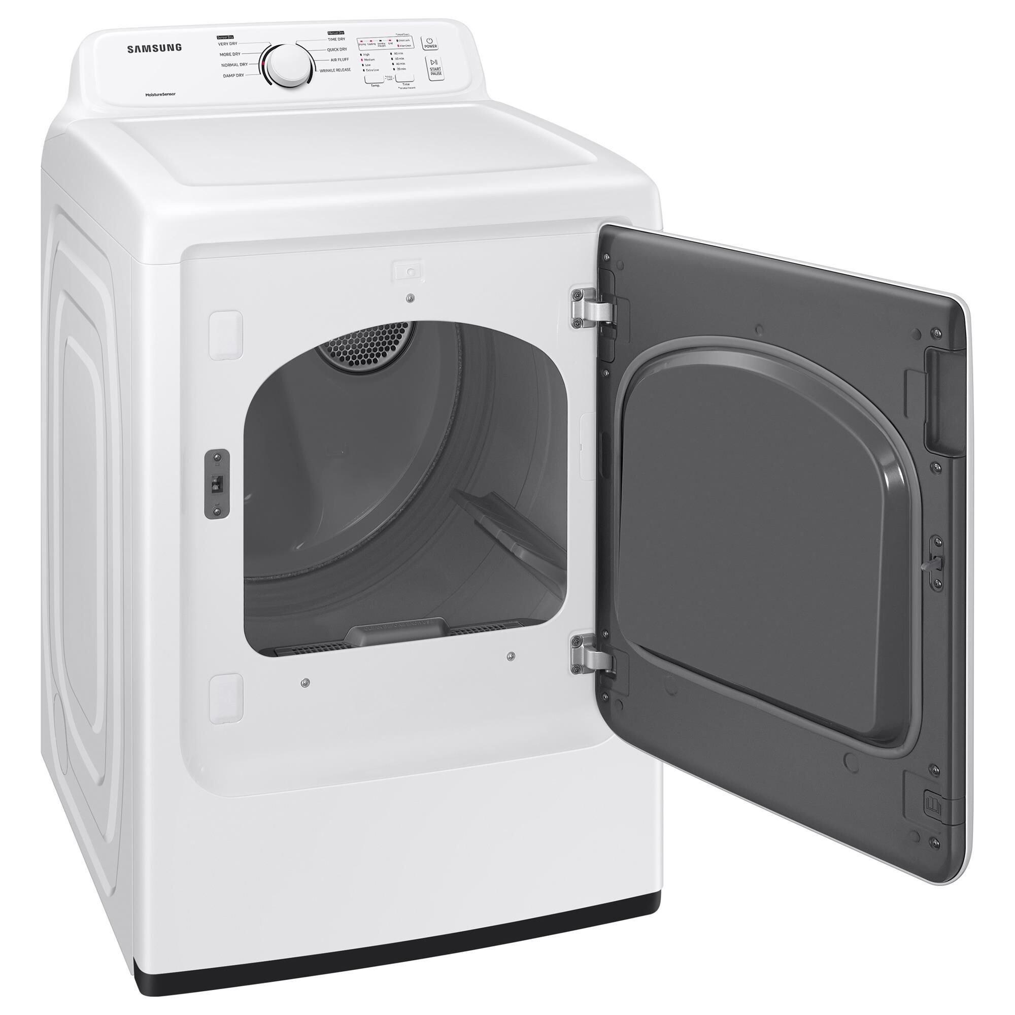 Samsung 4.1 Cu. Ft. Top Load Washer and 7.2 Cu. Ft. Electric Dryer Laundry Pair in White NFM