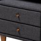 Baxton Studio Claverie 2-Drawer Nightstand in Charcoal, , large