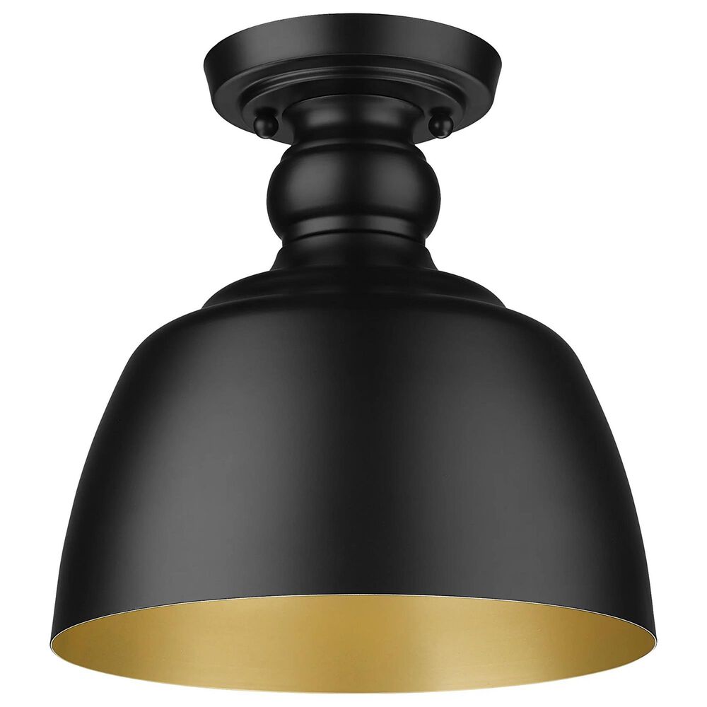 Golden Lighting Holmes 1-Light Flush Mount in Matte Black, , large