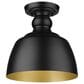Golden Lighting Holmes 1-Light Flush Mount in Matte Black, , large