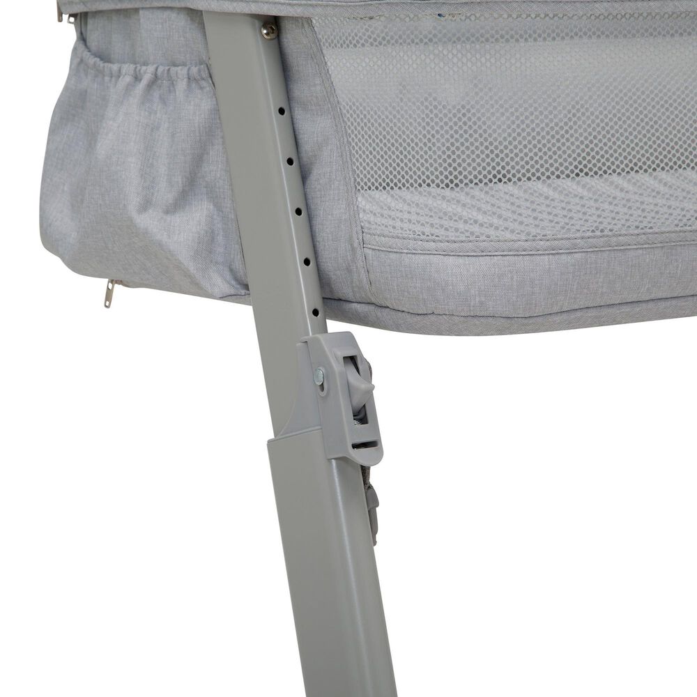Delta Bedside Bassinet Sleeper in Grey Stripes, , large