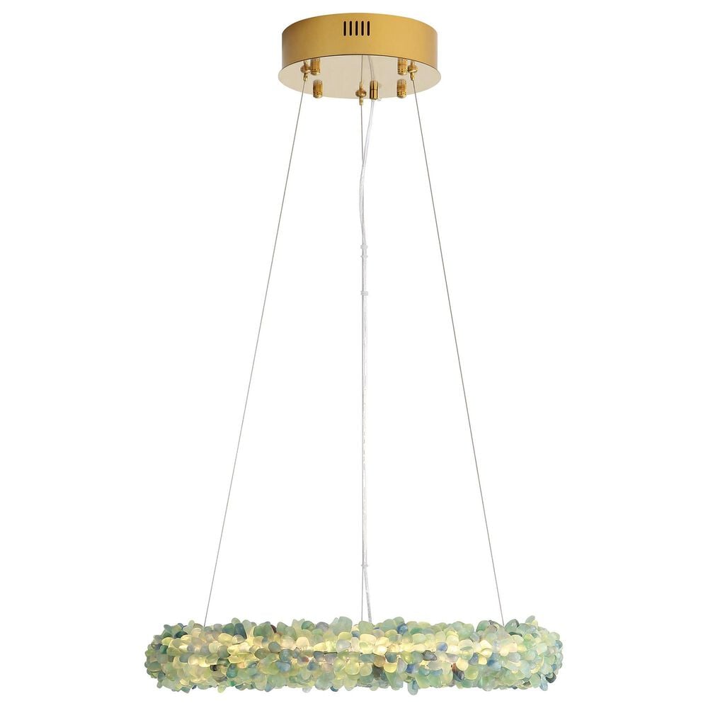 Golden Lighting Corallo 30" 1-Light LED Chandelier with Turquoise Shade in Gold, , large