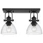 Golden Lighting Hines 2-Light Semi-Flush with Clear Glass in Matte Black, , large