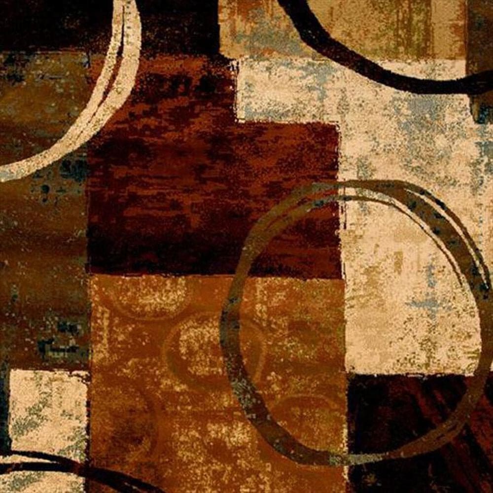 Oriental Weavers Hudson 2544B 7&#39;8&quot; Round Brown Area Rug, , large